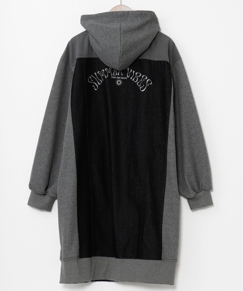 Kahiko(カヒコ)の「【Kahiko】SURF&Palms テイクパッチワークアウター(その他アウター・レディース・ネイビー/ブラック/ライトブルー・FREE)」の4枚目の写真