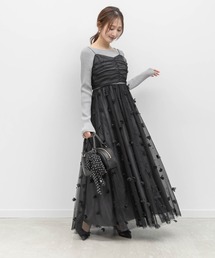 RANDA（ランダ）の「【Flower Collection】3Dフラワーチュールキャミワンピース（ワンピース）」