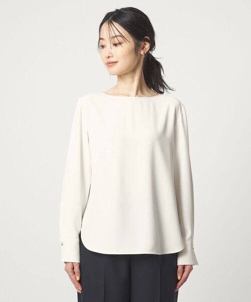 green label relaxing（グリーンレーベルリラクシング）の「クルーネック ブラウス 2 マシンウォッシャブル UVカット（シャツ/ブラウス・レディース・ネイビー/ホワイト・FREE）」の14枚目の写真