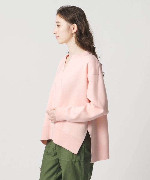 UNITED ARROWS（ユナイテッドアローズ）の「スウェットライク スキッパーニット ‐ウォッシャブル‐（ニット/セーター・レディース・ネイビー/ホワイト/ライトピンク・FREE）」の8枚目の写真