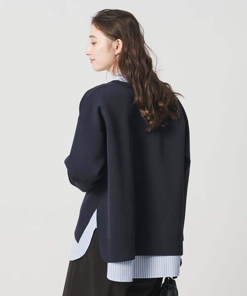 UNITED ARROWS（ユナイテッドアローズ）の「スウェットライク スキッパーニット ‐ウォッシャブル‐（ニット/セーター・レディース・ネイビー/ホワイト/ライトピンク・FREE）」の15枚目の写真