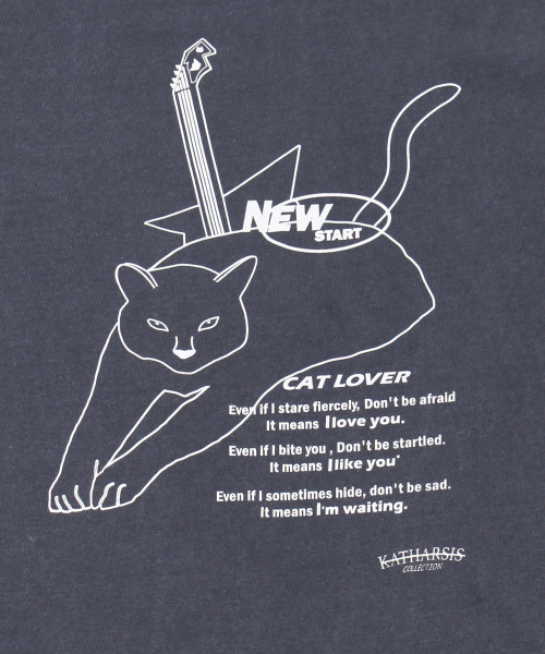 KATHARSIS（カタルシス）の「キャットラバーVネックTシャツダークブルーONE SIZE（Tシャツ/カットソー・レディース・その他・ONE SIZE）」の3枚目の写真