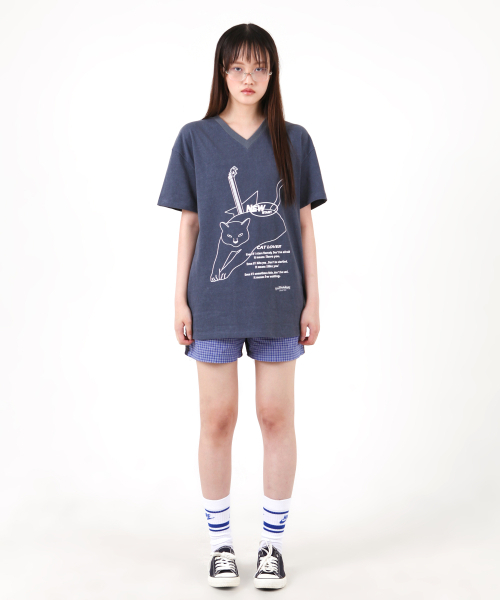 KATHARSIS（カタルシス）の「キャットラバーVネックTシャツダークブルーONE SIZE（Tシャツ/カットソー・レディース・その他・ONE SIZE）」の4枚目の写真