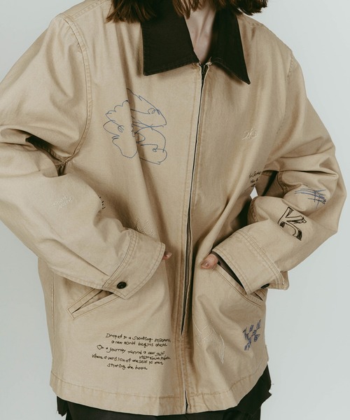 Knuth Marf（クヌースマーフ）の「【Knuth Marf】embroidered jacket（その他アウター・レディース・ベージュ/ブルー・FREE）」の6枚目の写真