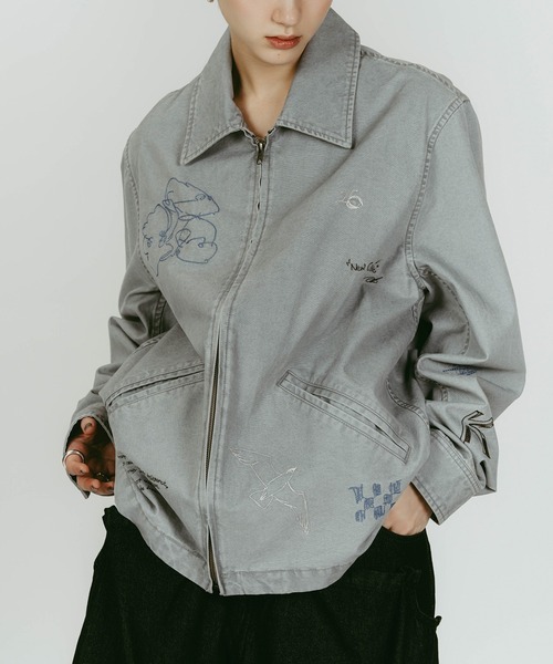 Knuth Marf（クヌースマーフ）の「【Knuth Marf】embroidered jacket（その他アウター・レディース・ベージュ/ブルー・FREE）」の11枚目の写真