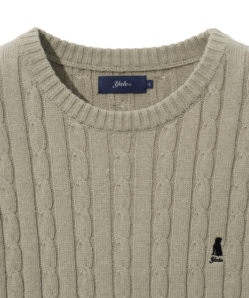 YALE(イェール)の「ヘリテージ ダン ケーブル 半袖 ラウンド ニット ウォームグレー(Tシャツ/カットソー・レディース・その他・S/M/L/XL)」の6枚目の写真
