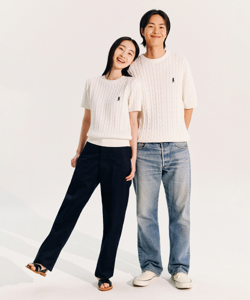 YALE(イェール)の「ヘリテージ ダン ケーブル 半袖 ラウンド ニット ウォームグレー(Tシャツ/カットソー・レディース・その他・S/M/L/XL)」の9枚目の写真