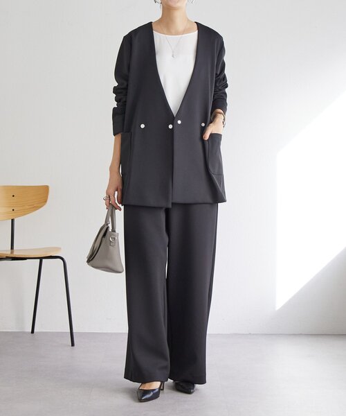 LIVETART(リヴェタート)の「《LIVETART》ドット釦ノーカラージャケット(ノーカラージャケット・レディース・ブラック・FREE)」の20枚目の写真