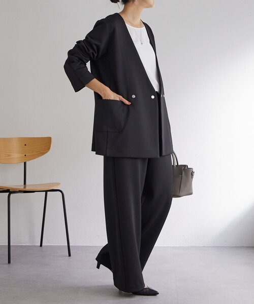 LIVETART(リヴェタート)の「《LIVETART》ドット釦ノーカラージャケット(ノーカラージャケット・レディース・ブラック・FREE)」の22枚目の写真