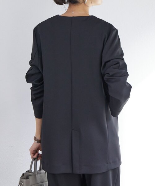 LIVETART(リヴェタート)の「《LIVETART》ドット釦ノーカラージャケット(ノーカラージャケット・レディース・ブラック・FREE)」の6枚目の写真