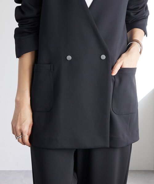 LIVETART(リヴェタート)の「《LIVETART》ドット釦ノーカラージャケット(ノーカラージャケット・レディース・ブラック・FREE)」の11枚目の写真