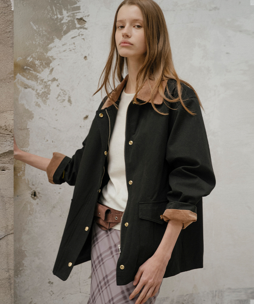 TILL I DIE(ティルアイダイ)の「Coloring collar point utility jacket_Black(その他アウター・レディース・ブラック・FREE)」の1枚目の写真