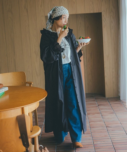 studio CLIP（スタディオクリップ）の「《高山都さんコラボ》Wフリルカラーワンピース[プチサイズあり]（ワンピース・レディース・スミクロ/ストライプ/チェック・FREE/PF）」の2枚目の写真