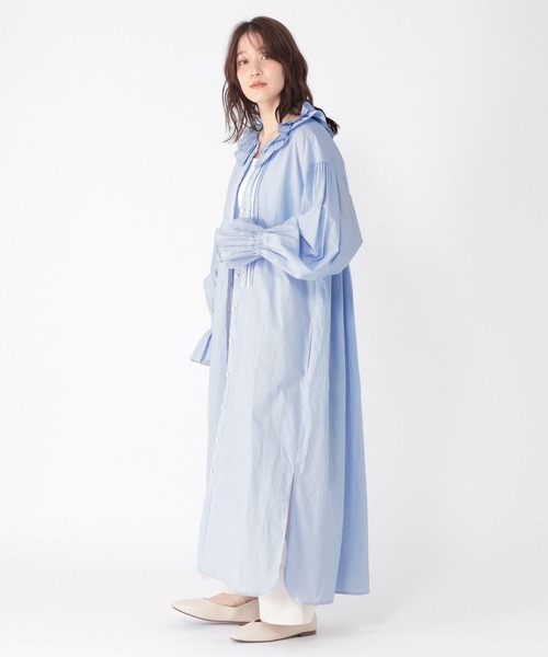 studio CLIP（スタディオクリップ）の「《高山都さんコラボ》Wフリルカラーワンピース[プチサイズあり]（ワンピース・レディース・スミクロ/ストライプ/チェック・FREE/PF）」の6枚目の写真