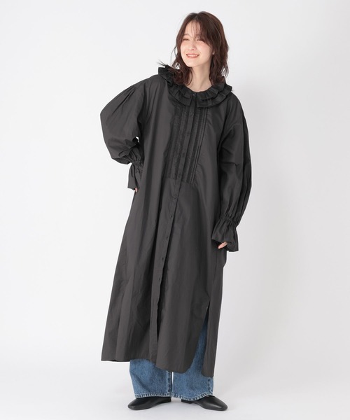 studio CLIP（スタディオクリップ）の「《高山都さんコラボ》Wフリルカラーワンピース[プチサイズあり]（ワンピース・レディース・スミクロ/ストライプ/チェック・FREE/PF）」の10枚目の写真