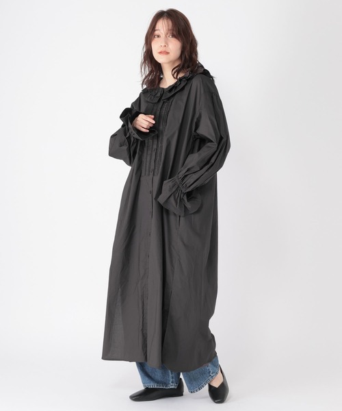 studio CLIP（スタディオクリップ）の「《高山都さんコラボ》Wフリルカラーワンピース[プチサイズあり]（ワンピース・レディース・スミクロ/ストライプ/チェック・FREE/PF）」の11枚目の写真