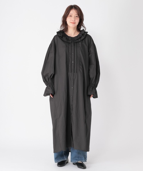 studio CLIP（スタディオクリップ）の「《高山都さんコラボ》Wフリルカラーワンピース[プチサイズあり]（ワンピース・レディース・スミクロ/ストライプ/チェック・FREE/PF）」の14枚目の写真