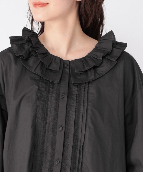 studio CLIP（スタディオクリップ）の「《高山都さんコラボ》Wフリルカラーワンピース[プチサイズあり]（ワンピース・レディース・スミクロ/ストライプ/チェック・FREE/PF）」の17枚目の写真