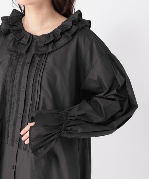 studio CLIP（スタディオクリップ）の「《高山都さんコラボ》Wフリルカラーワンピース[プチサイズあり]（ワンピース・レディース・スミクロ/ストライプ/チェック・FREE/PF）」の18枚目の写真