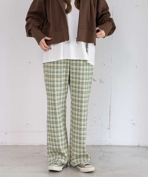 POU DOU DOU（プードゥドゥ）の「カットソージャガード裾フレアパンツ（その他パンツ・レディース・グリーン/ダークグレー/ネイビー・3）」の20枚目の写真