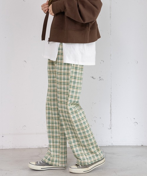 POU DOU DOU（プードゥドゥ）の「カットソージャガード裾フレアパンツ（その他パンツ・レディース・グリーン/ダークグレー/ネイビー・3）」の21枚目の写真