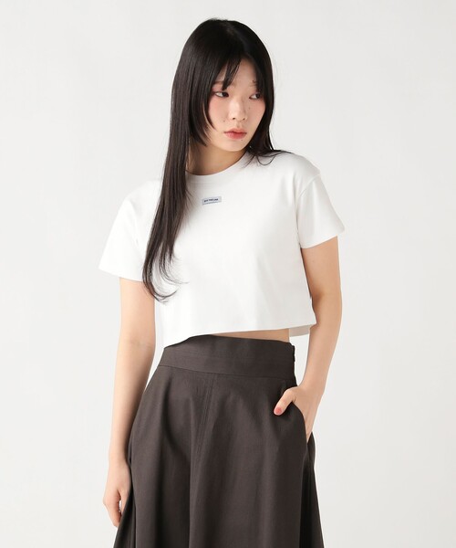 BEAMS HEART(ビームスハート)の「【7/2値下げ】OFF THE LINE チビTシャツ(Tシャツ/カットソー・レディース・オフホワイト/ブラック・FREE)」の1枚目の写真
