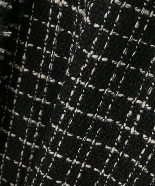 JOURNAL STANDARD（ジャーナルスタンダード）の「ツイードジャケット（ノーカラージャケット・レディース・ブラック/アイボリー・FREE）」の8枚目の写真