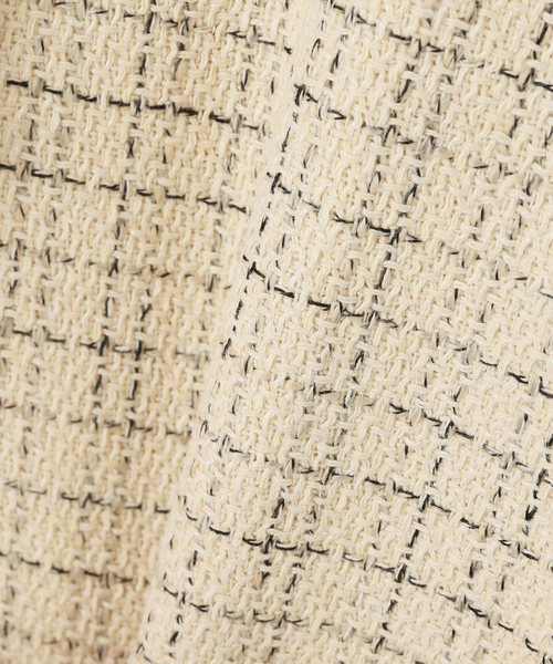 JOURNAL STANDARD（ジャーナルスタンダード）の「ツイードジャケット（ノーカラージャケット・レディース・ブラック/アイボリー・FREE）」の9枚目の写真