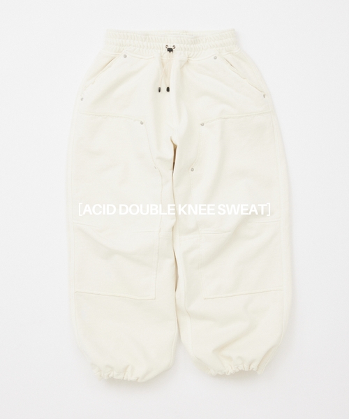 JOURNAL STANDARD（ジャーナルスタンダード）の「アシッド ダブル ニー スウェット パンツ（スウェットパンツ・メンズ・キャメル/ブラック系その他/アイボリー/エメラルドブルー・MEDIUM/LARGE）」の2枚目の写真