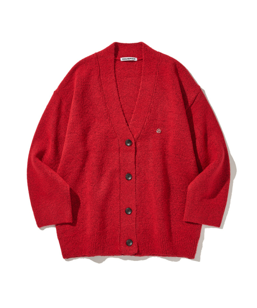 DAUSPICE（ディーオスピス）の「(DUC) Oversized V-neck knit cardigan Red（カーディガン/ボレロ・レディース・レッド・ONE SIZE）」の4枚目の写真