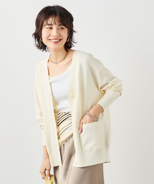 NOLLEY’S Sophi（ノーリーズソフィ）の「《手洗い可能》マルチファンクションVネックカーディガン（カーディガン/ボレロ・レディース・ベビーピンク/サックスブルー/オフホワイト・38）」の8枚目の写真