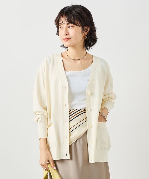 NOLLEY’S Sophi（ノーリーズソフィ）の「《手洗い可能》マルチファンクションVネックカーディガン（カーディガン/ボレロ・レディース・ベビーピンク/サックスブルー/オフホワイト・38）」の10枚目の写真