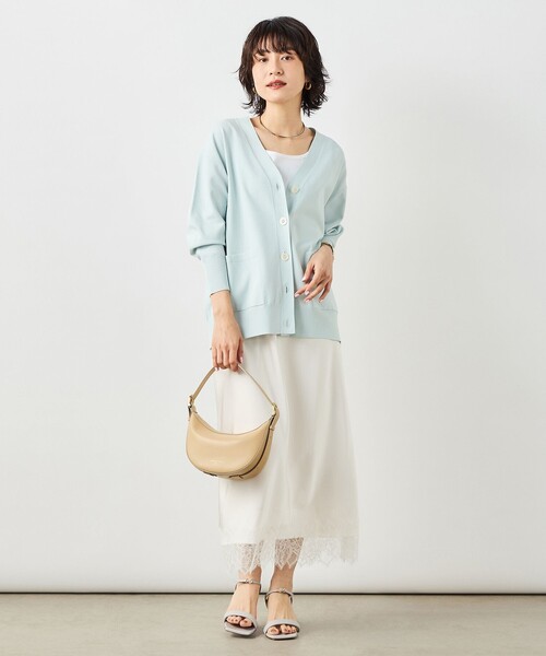 NOLLEY’S Sophi（ノーリーズソフィ）の「《手洗い可能》マルチファンクションVネックカーディガン（カーディガン/ボレロ・レディース・ベビーピンク/サックスブルー/オフホワイト・38）」の11枚目の写真