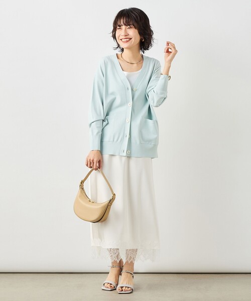 NOLLEY’S Sophi（ノーリーズソフィ）の「《手洗い可能》マルチファンクションVネックカーディガン（カーディガン/ボレロ・レディース・ベビーピンク/サックスブルー/オフホワイト・38）」の15枚目の写真