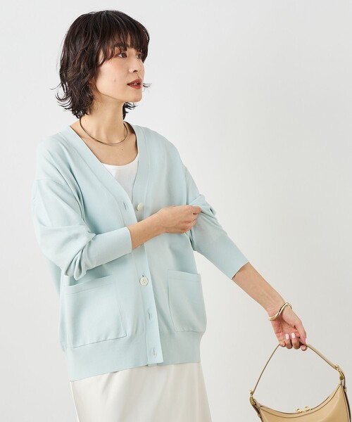 NOLLEY’S Sophi（ノーリーズソフィ）の「《手洗い可能》マルチファンクションVネックカーディガン（カーディガン/ボレロ・レディース・ベビーピンク/サックスブルー/オフホワイト・38）」の19枚目の写真