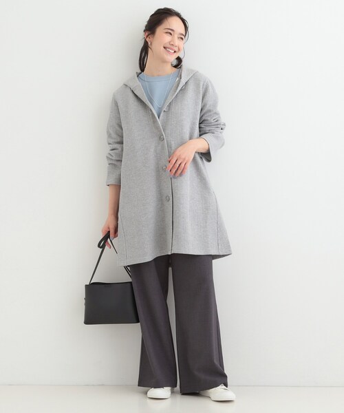 SHOO・LA・RUE（シューラルー）の「【S-LL】体型をカバーしながらスマートに魅せる。ストライプジャカード コーディガン（その他アウター・レディース・グレー/ネイビー/ナチュラル・04/03/02/01）」の6枚目の写真