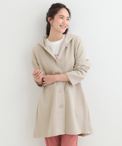 SHOO・LA・RUE（シューラルー）の「【S-LL】体型をカバーしながらスマートに魅せる。ストライプジャカード コーディガン（その他アウター・レディース・グレー/ネイビー/ナチュラル・04/03/02/01）」の12枚目の写真