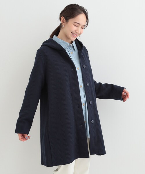 SHOO・LA・RUE（シューラルー）の「【S-LL】体型をカバーしながらスマートに魅せる。ストライプジャカード コーディガン（その他アウター・レディース・グレー/ネイビー/ナチュラル・04/03/02/01）」の9枚目の写真