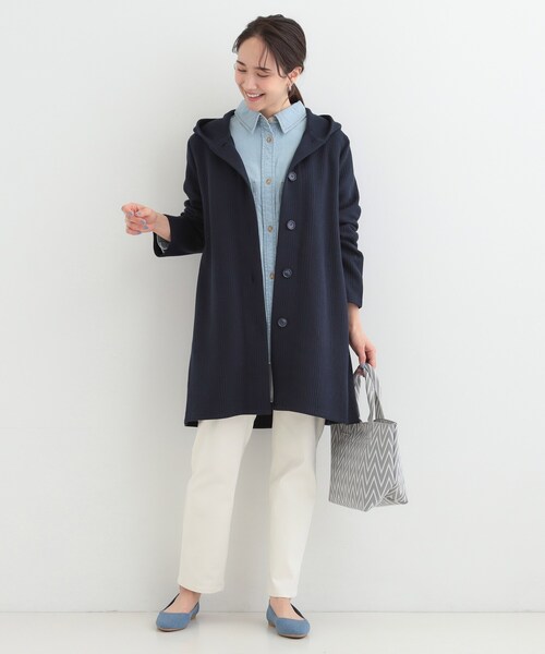 SHOO・LA・RUE（シューラルー）の「【S-LL】体型をカバーしながらスマートに魅せる。ストライプジャカード コーディガン（その他アウター・レディース・グレー/ネイビー/ナチュラル・04/03/02/01）」の10枚目の写真