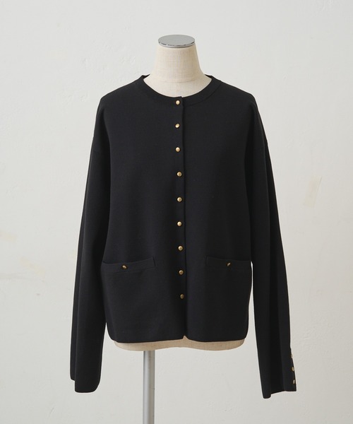 PUAL CE CIN（ピュアルセシン）の「ミラノリブニットカーディガン（カーディガン/ボレロ・レディース・グレー/ブラック/アイボリー・FREE）」の2枚目の写真