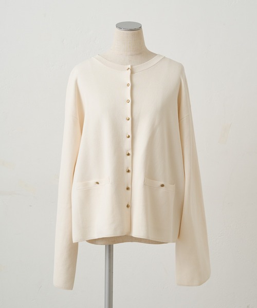 PUAL CE CIN（ピュアルセシン）の「ミラノリブニットカーディガン（カーディガン/ボレロ・レディース・グレー/ブラック/アイボリー・FREE）」の22枚目の写真