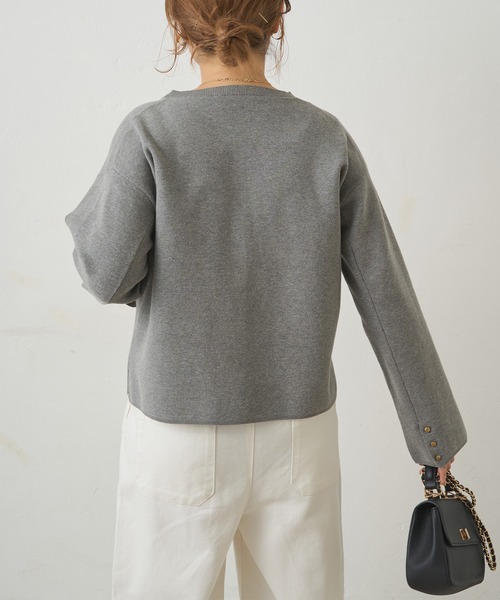 PUAL CE CIN（ピュアルセシン）の「ミラノリブニットカーディガン（カーディガン/ボレロ・レディース・グレー/ブラック/アイボリー・FREE）」の11枚目の写真