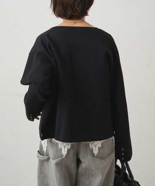 PUAL CE CIN（ピュアルセシン）の「ミラノリブニットカーディガン（カーディガン/ボレロ・レディース・グレー/ブラック/アイボリー・FREE）」の17枚目の写真