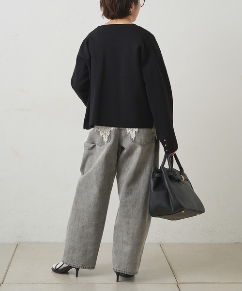 PUAL CE CIN（ピュアルセシン）の「ミラノリブニットカーディガン（カーディガン/ボレロ・レディース・グレー/ブラック/アイボリー・FREE）」の20枚目の写真