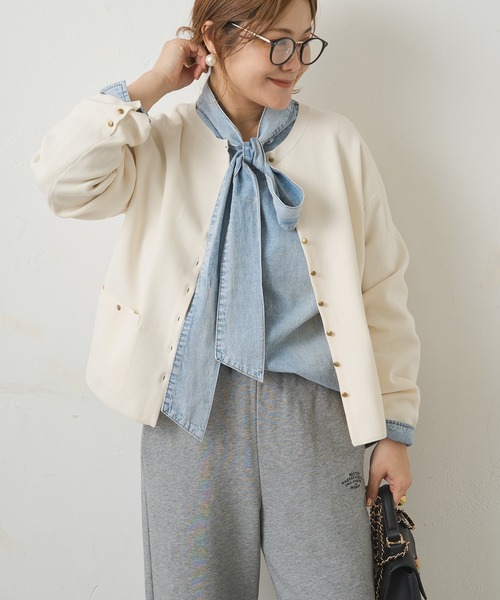 PUAL CE CIN（ピュアルセシン）の「ミラノリブニットカーディガン（カーディガン/ボレロ・レディース・グレー/ブラック/アイボリー・FREE）」の4枚目の写真