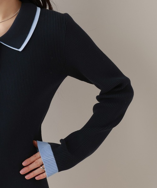 RAGEBLUE(レイジブルー)の「バイカラーリブニットポロカーディガン(カーディガン/ボレロ・レディース・ネイビー/グレー/ホワイト・FREE)」の20枚目の写真