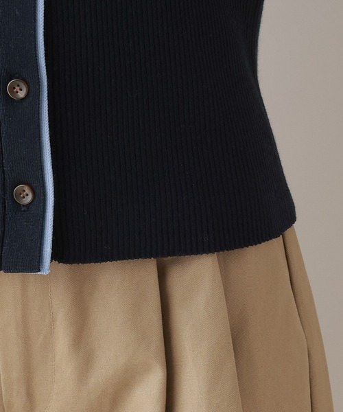 RAGEBLUE(レイジブルー)の「バイカラーリブニットポロカーディガン(カーディガン/ボレロ・レディース・ネイビー/グレー/ホワイト・FREE)」の21枚目の写真