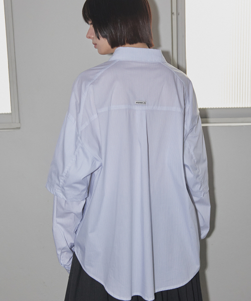 RENSE（レンセ）の「Striped Layered Shirt White（シャツ/ブラウス・レディース・その他・OS）」の2枚目の写真