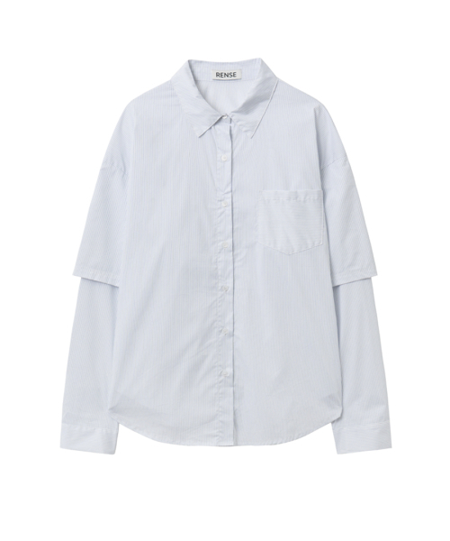 RENSE（レンセ）の「Striped Layered Shirt White（シャツ/ブラウス・レディース・その他・OS）」の3枚目の写真