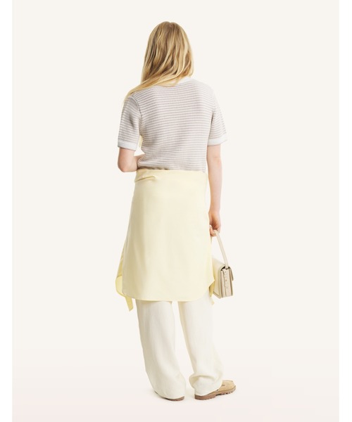 Maison Kitsune(メゾンキツネ)の「LACE KNIT STRIPED SHORT SLEEVE JUMPER(ニット/セーター・レディース・ホワイト×ブラウン・M/S/XS/L)」の4枚目の写真